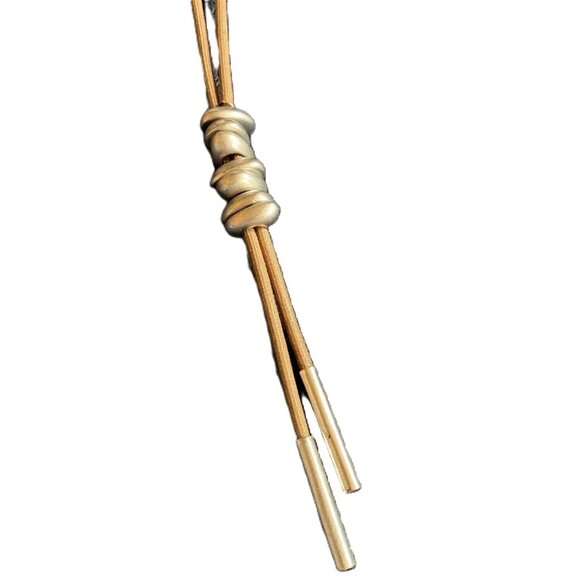 Long Lagenlook metal pewter adjustable chunky statement necklace - Picture 7 of 11